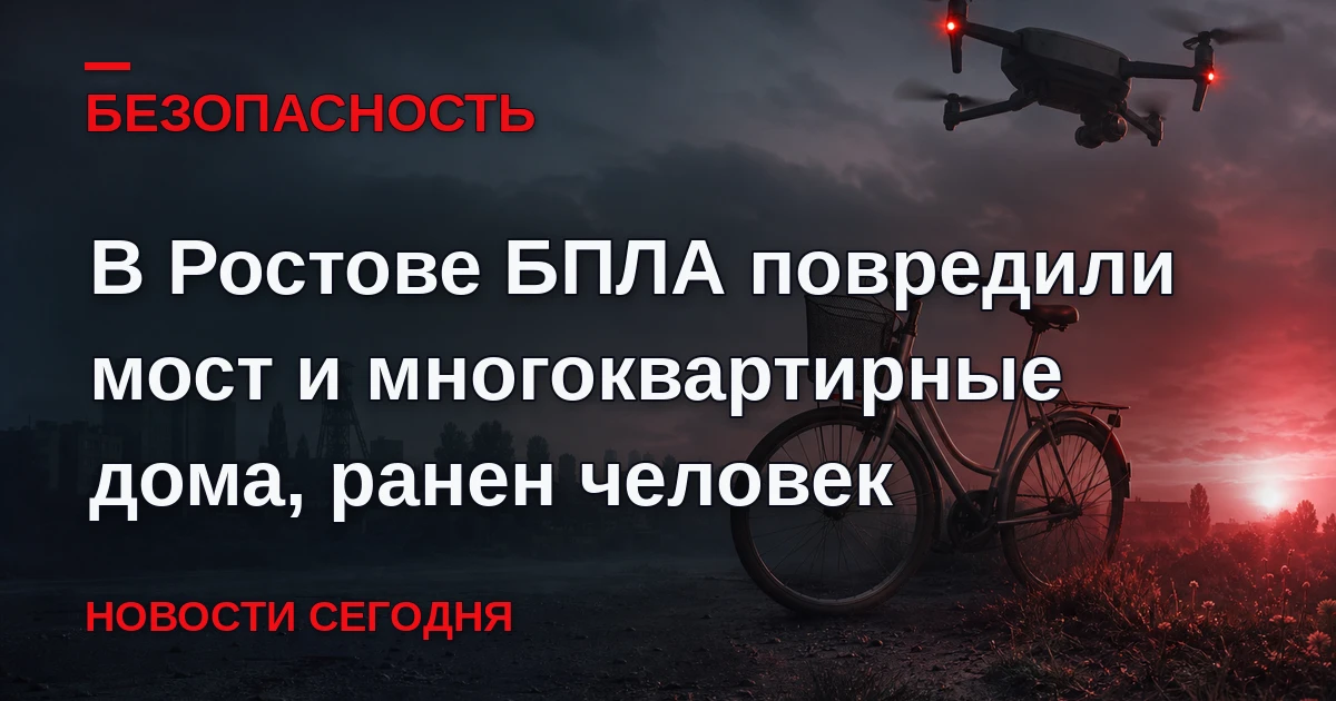 В результате массированного налета БПЛА на Ростовскую область ранения получил местный ж...