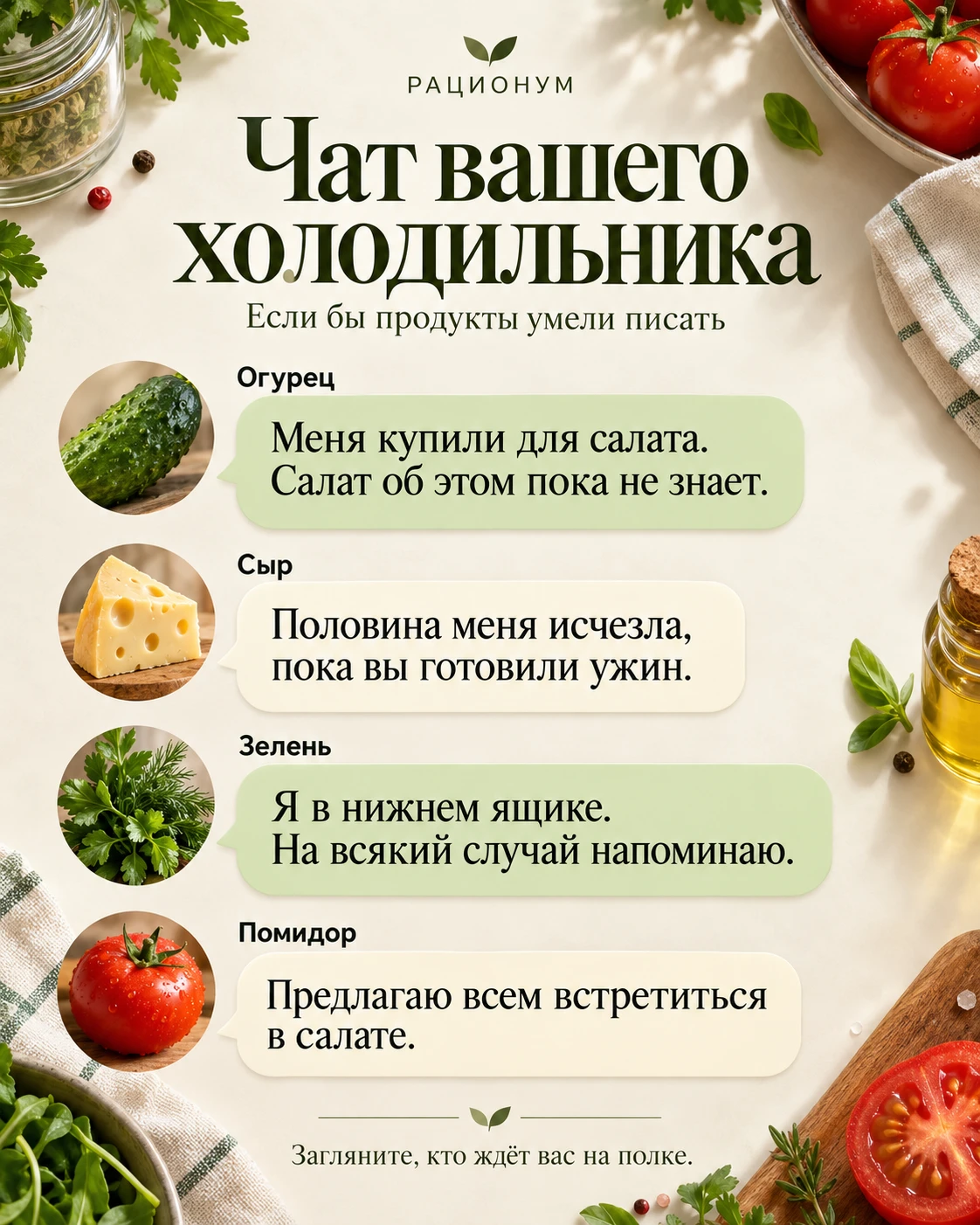 Если бы у продуктов был общий чат… 💬