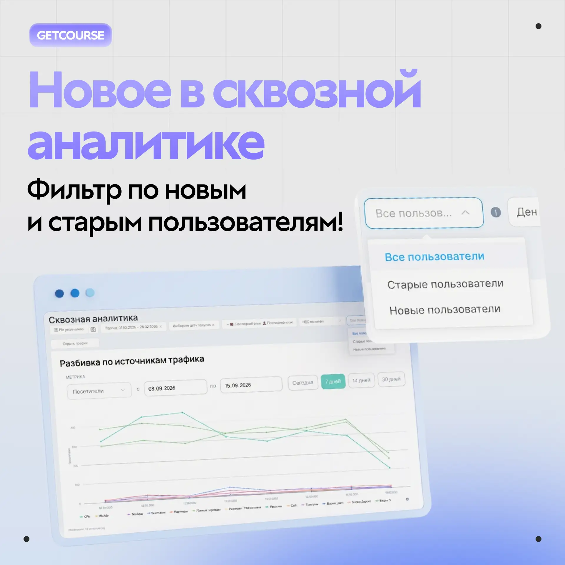 🔔 Новое в сквозной аналитике: фильтр по новым и старым пользователям