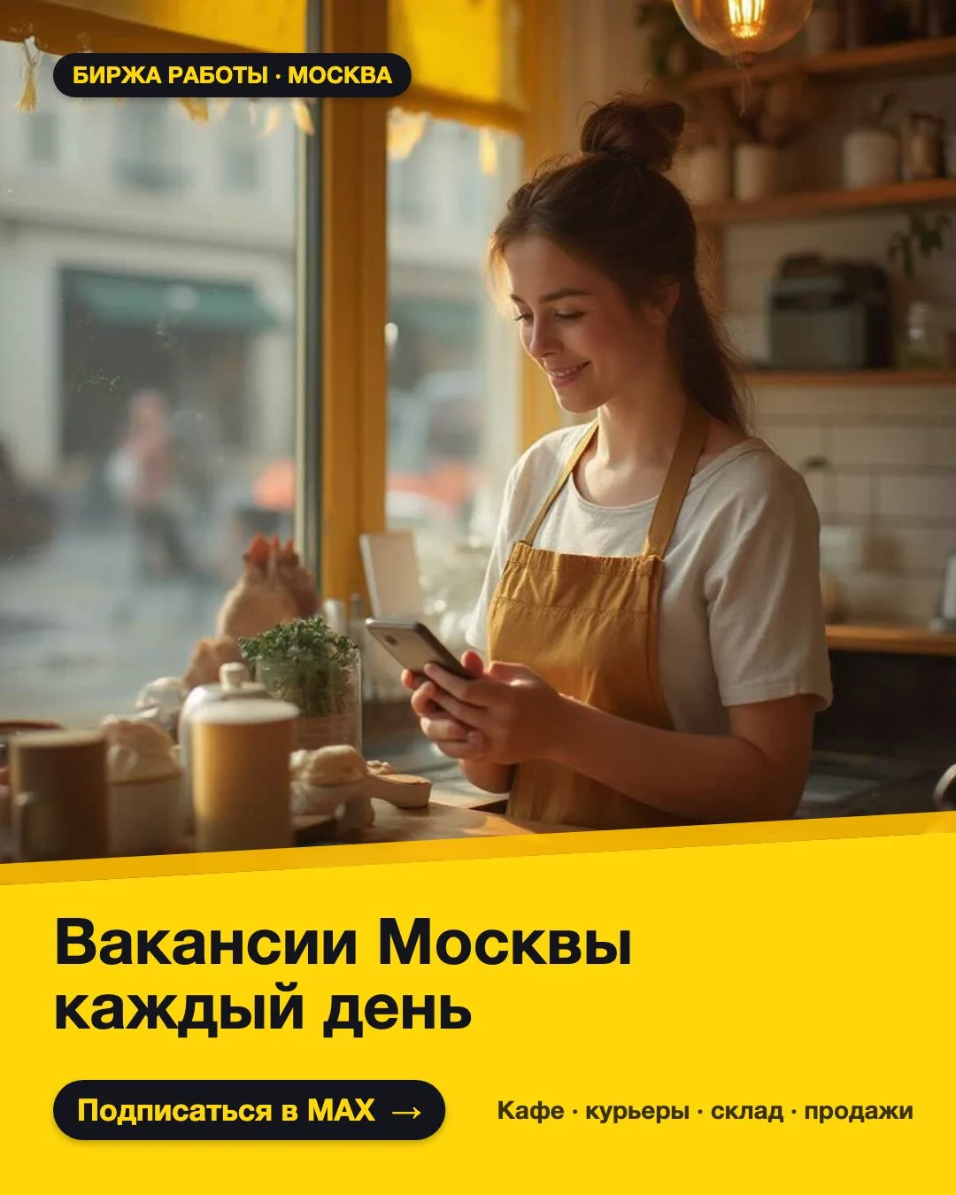 Подработка в Москве — канал в MAX