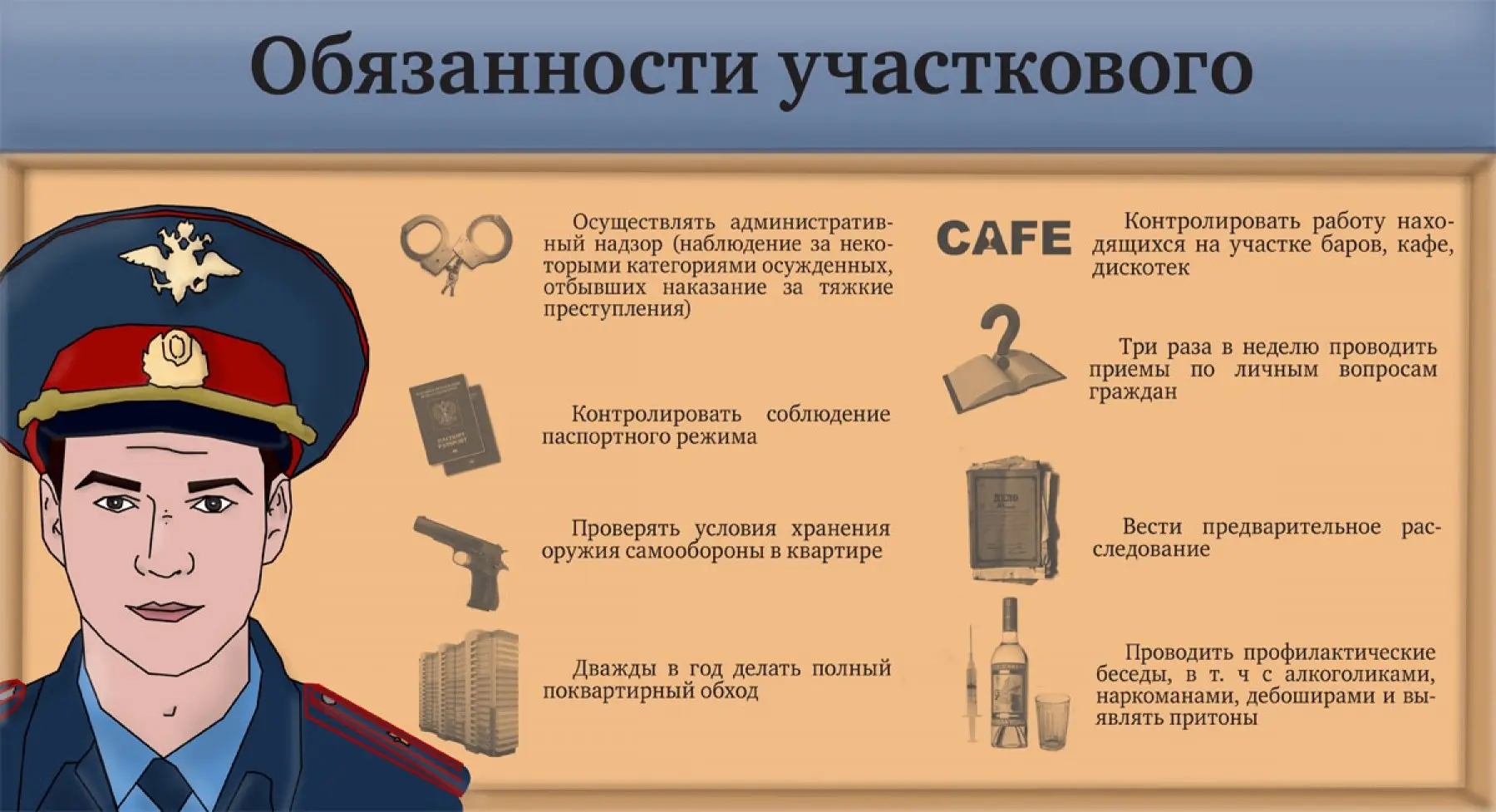 Участковый полицейский — это ваш прямой контакт с полицией на закреплённой за ним терри...