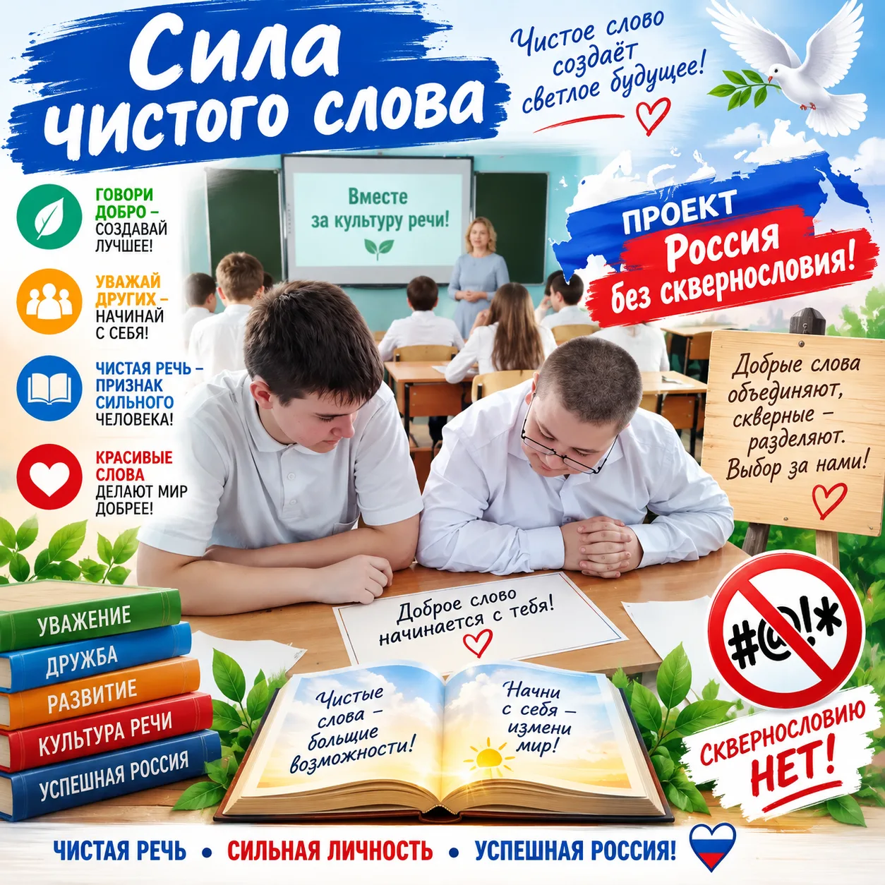 «Сила чистого слова»: в 8М классе прошло занятие о культуре речи