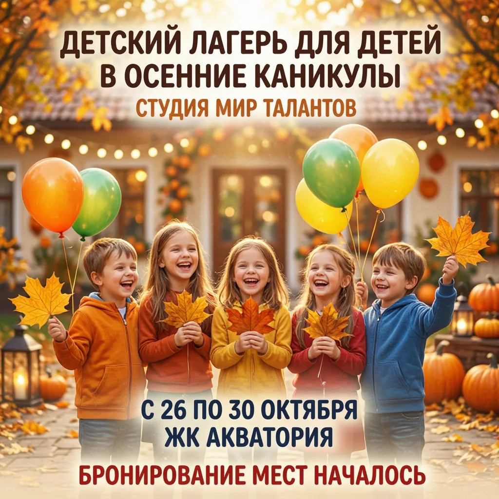 🎉Дорогие родители! Открываем бронирование мест в нашем лагере на осенние каникулы!