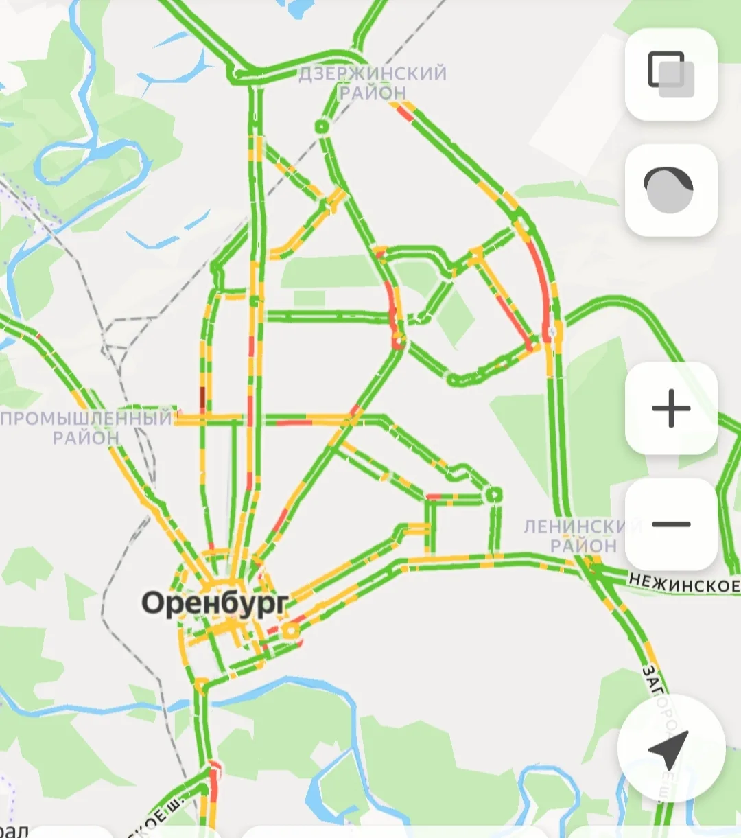 🚗Утренние пробки в Оренбурге: 6 баллов
