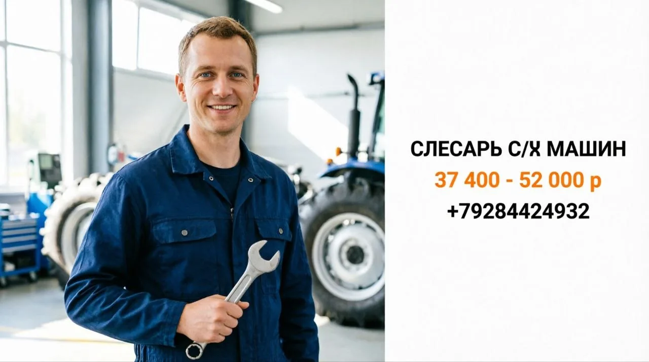 СЛЕСАРЬ ПО РЕМОНТУ С/Х МАШИН | 37 400 - 52 000 ₽