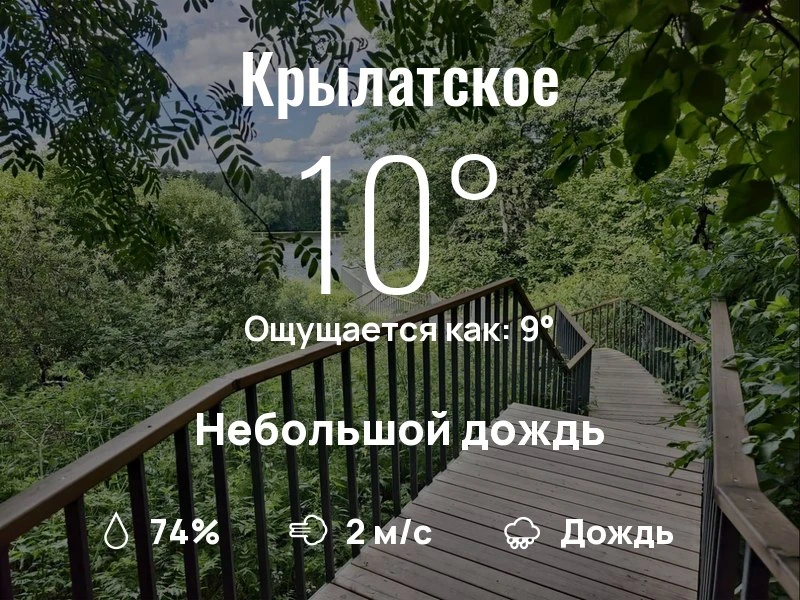 Что с погодой в Крылатском?