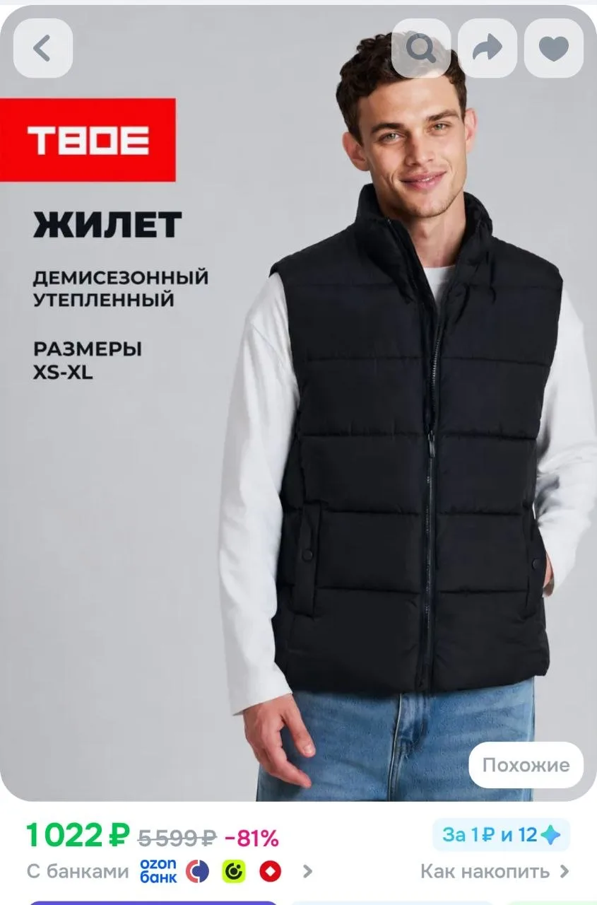 Жилет утепленный демисезон
