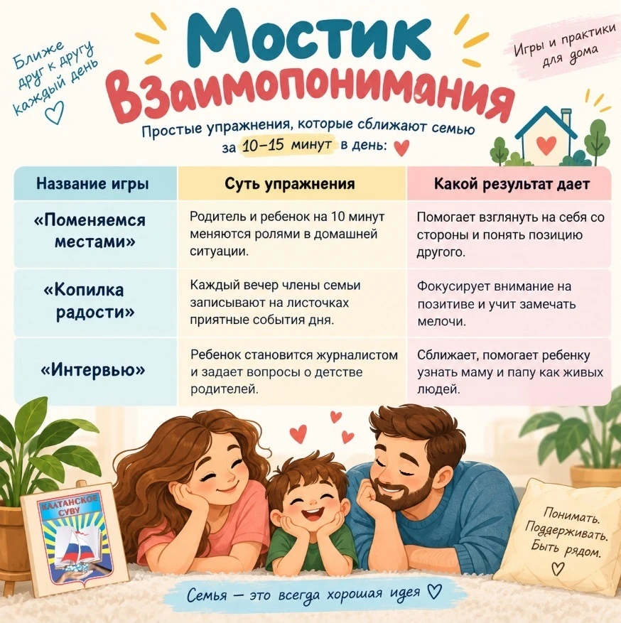 10–15 минут, которые сближают: строим «мостик взаимопонимания» с ребёнком ❤️