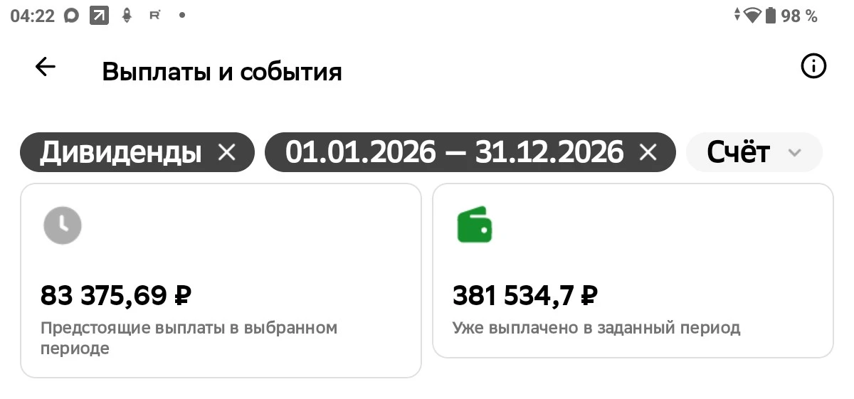 ✅ Дивиденды и купоны (выплаченные и предстоящие до конца года) составят 779 762 ₽ — это...