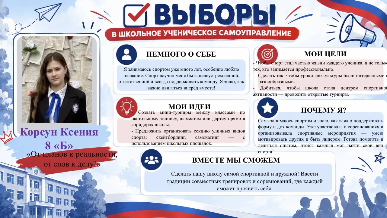 ✅Корсун Ксения 8 Б класс