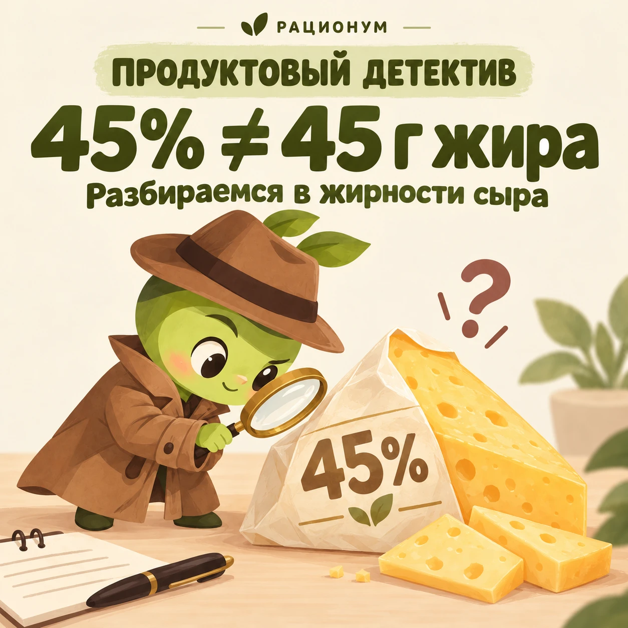 🧀 На сыре написано «45%», а в КБЖУ — 27 г жира. Где подвох?