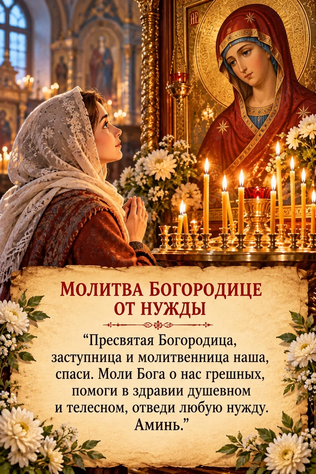Молитва Богородице от нужды