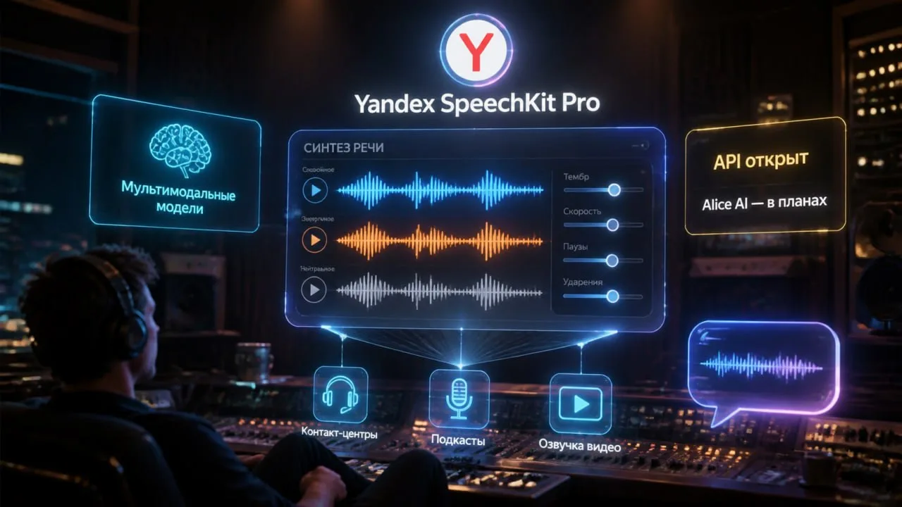 ✅ «Яндекс» представил Yandex SpeechKit Pro: синтез речи с эмоциональной интонацией и ко...