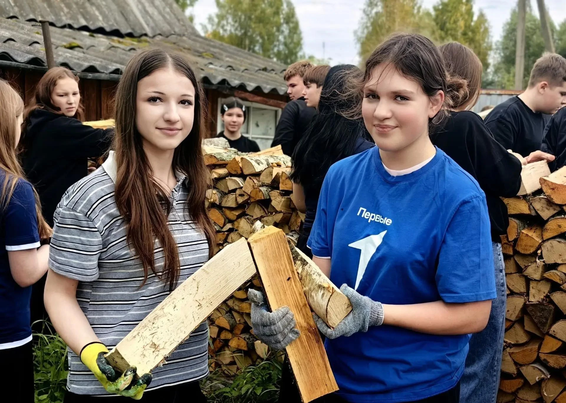 🤝 В Тверской области школьники-тимуровцы помогли местному жителю с заготовкой дров на ...