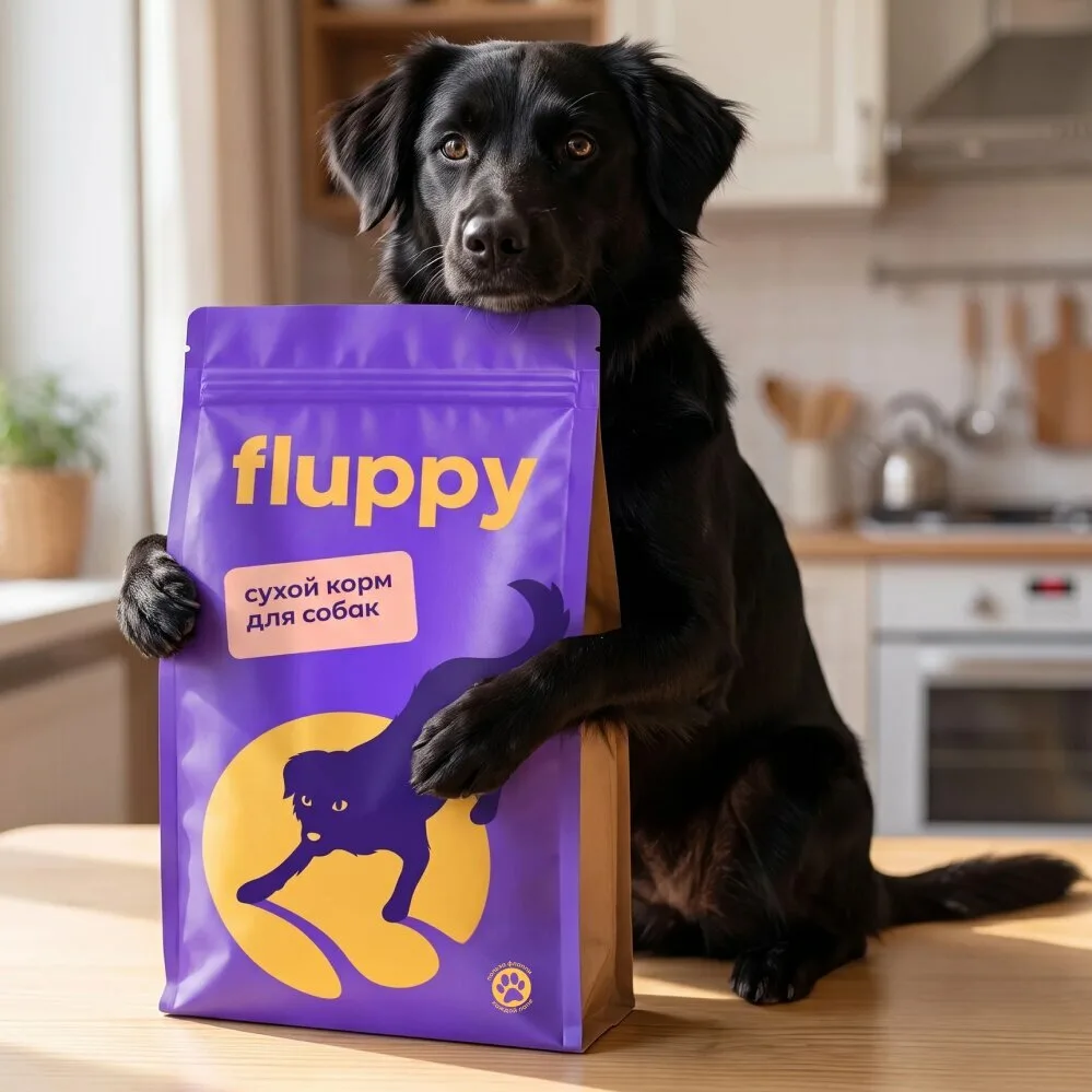 Премиальные сухие корма для кошек и собак Fluppy
