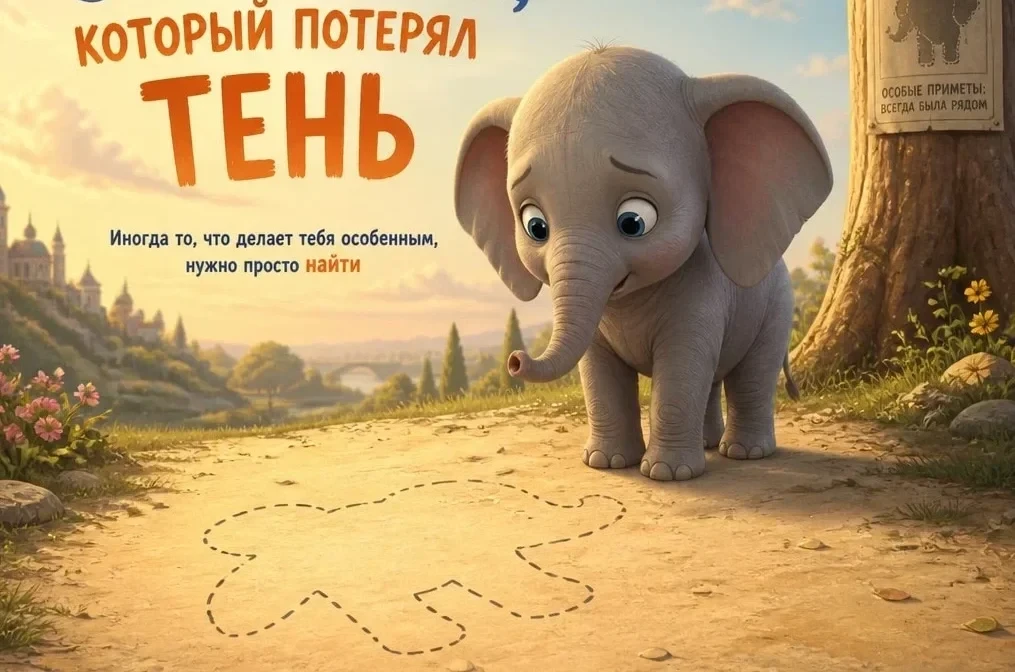 Добрая сказка про животных: Слонёнок, который потерял тень
