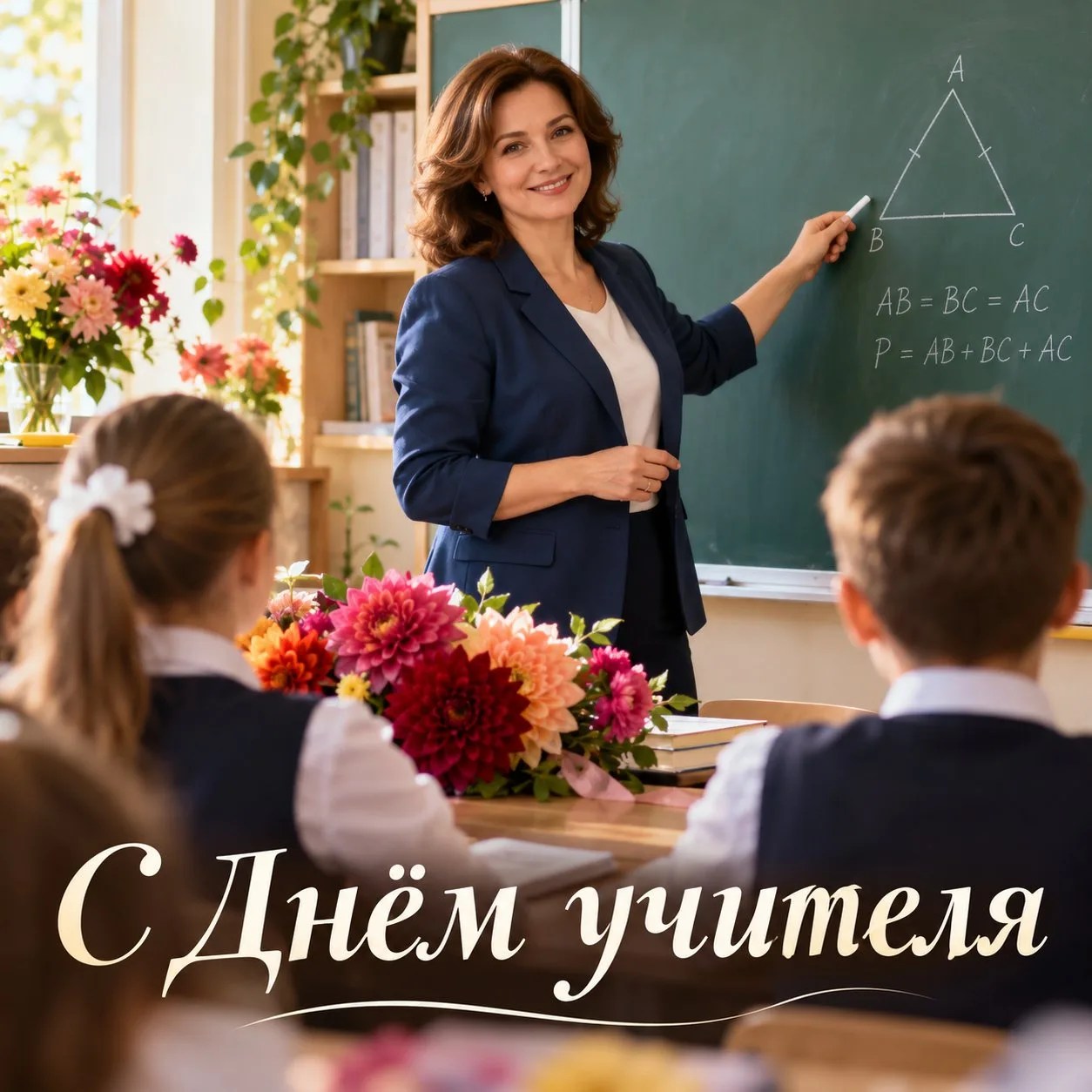 Дорогие учителя, ветераны педагогического труда! Поздравляю вас с Днём учителя!
