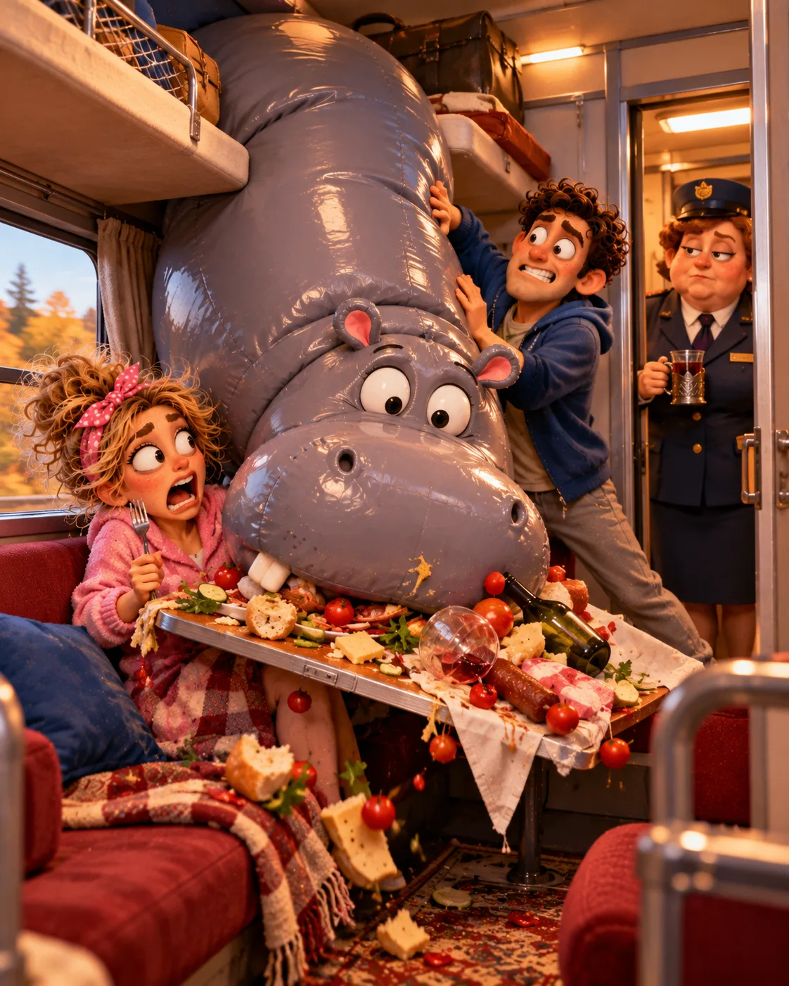 🚂 Нюра с Юрой собрались романтично поужинать в поезде! ❤️