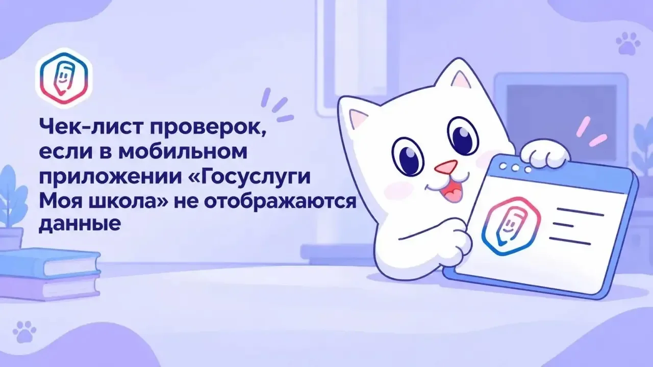 Памятка для родителей: что делать, если в приложении «Госуслуги Моя школа» не отображаю...
