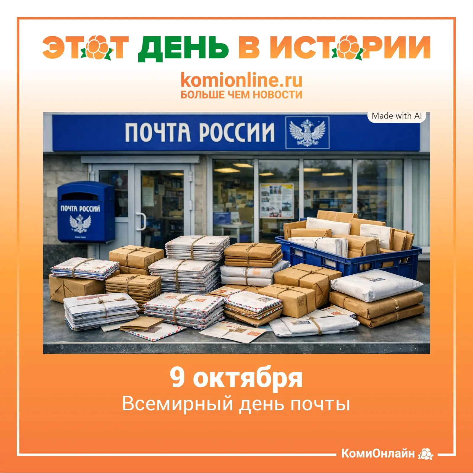 🗓️9 октября — Всемирный день почты.