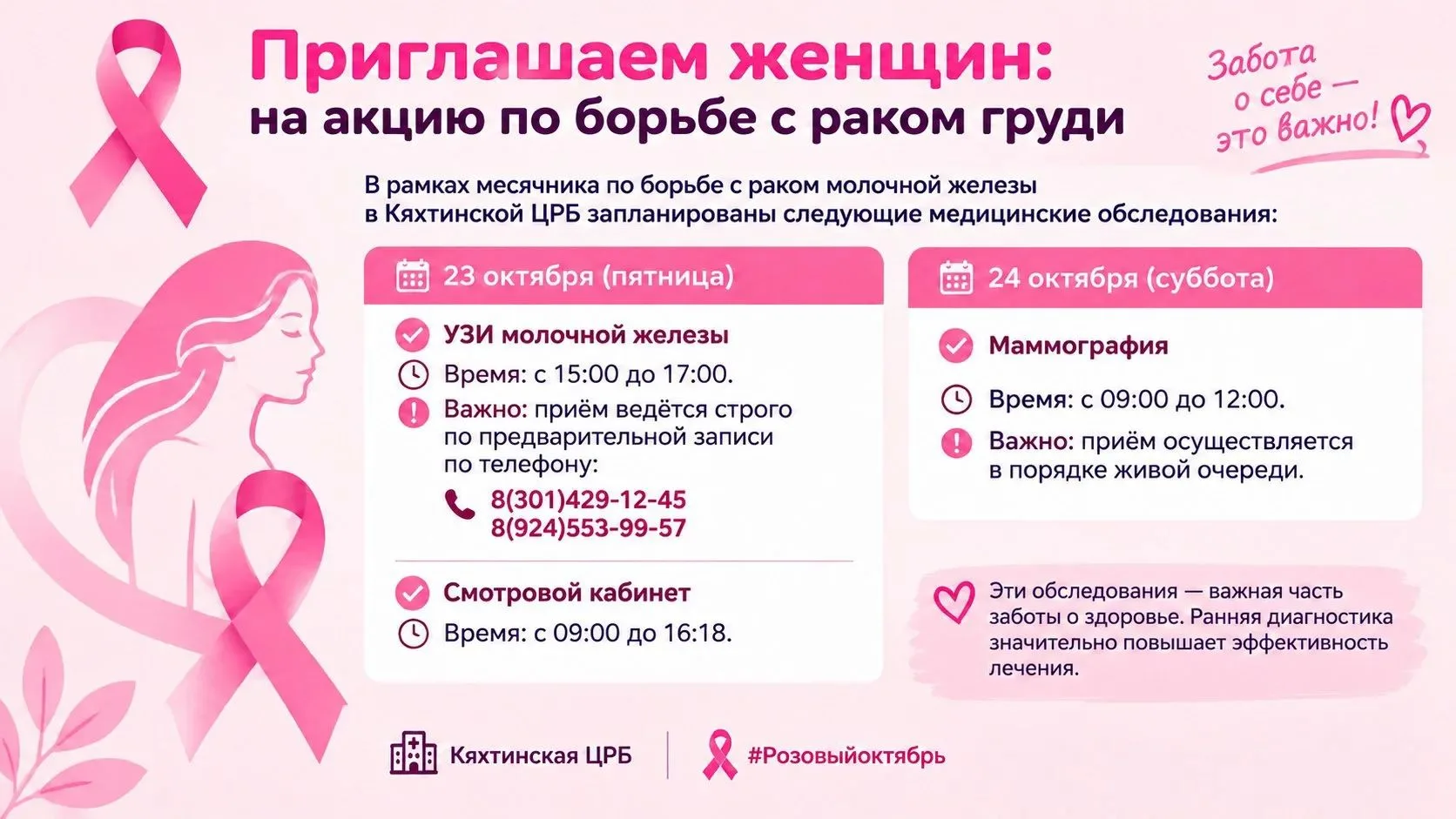 Розовый месячник: мероприятия по борьбе с раком груди