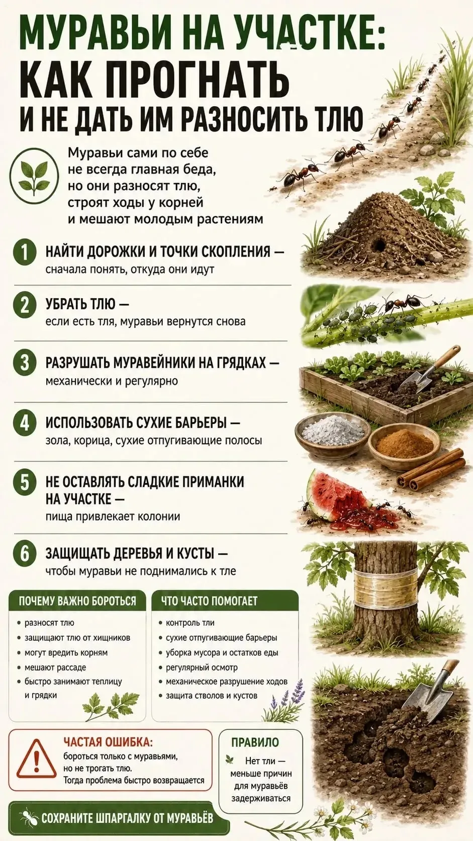 Муравьи на участке: как прогнать и не дать им разносить тлю 🐜