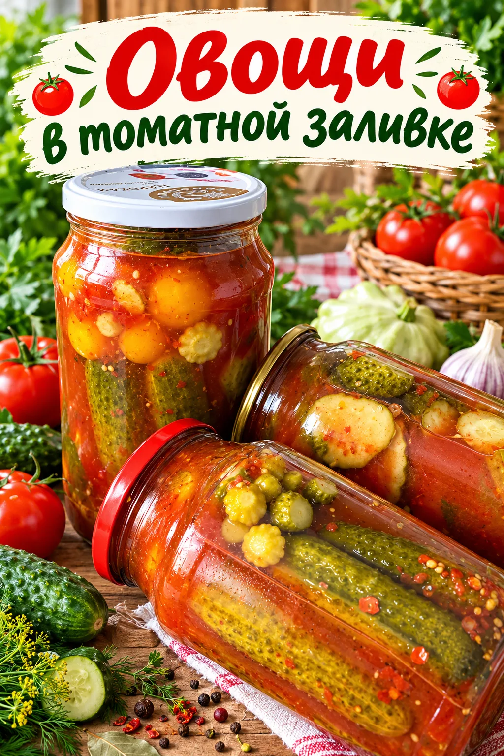 🍅🥒 ОВОЩИ В ТОМАТНОЙ ЗАЛИВКЕ НА ЗИМУ ❤️✨
