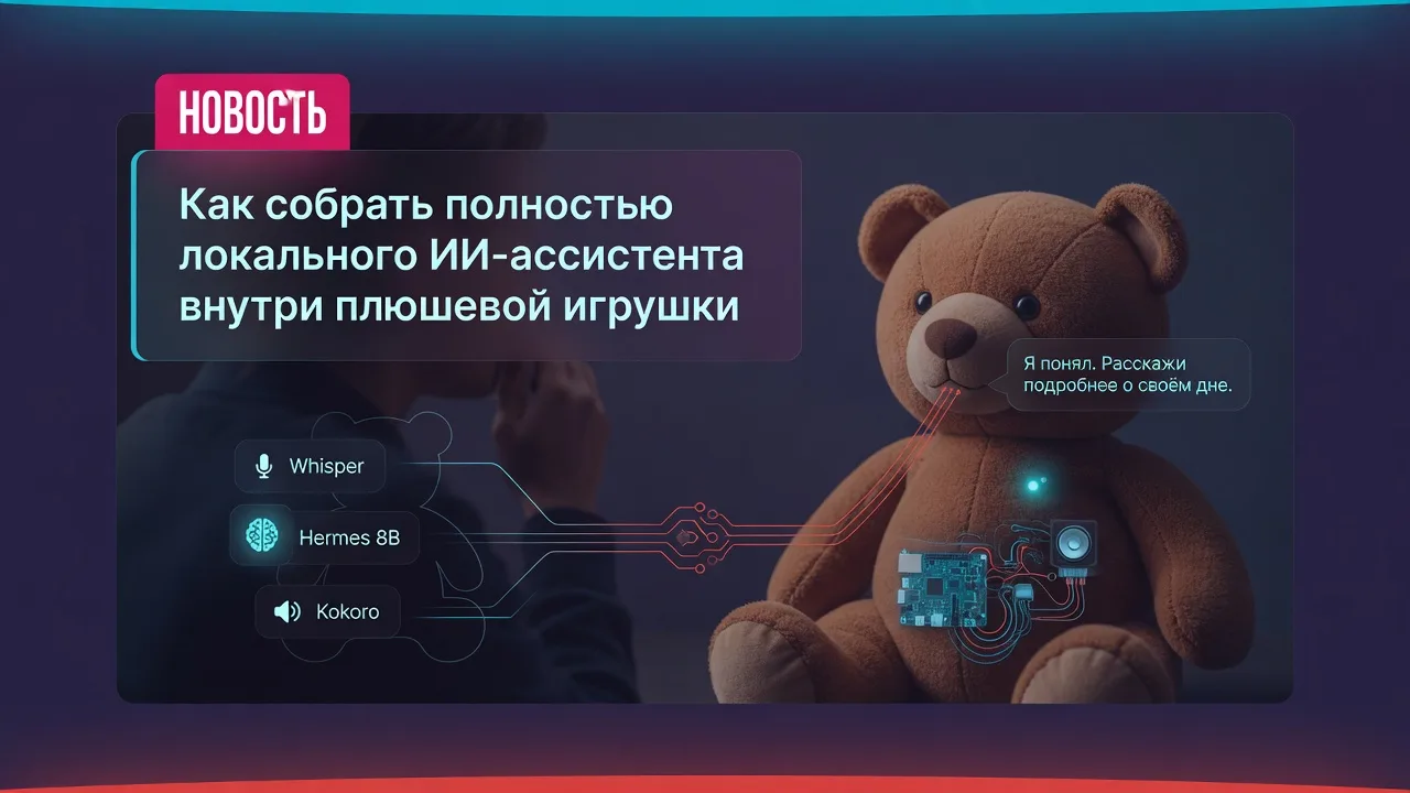 Как собрать полностью локального ИИ-ассистента внутри плюшевой игрушки