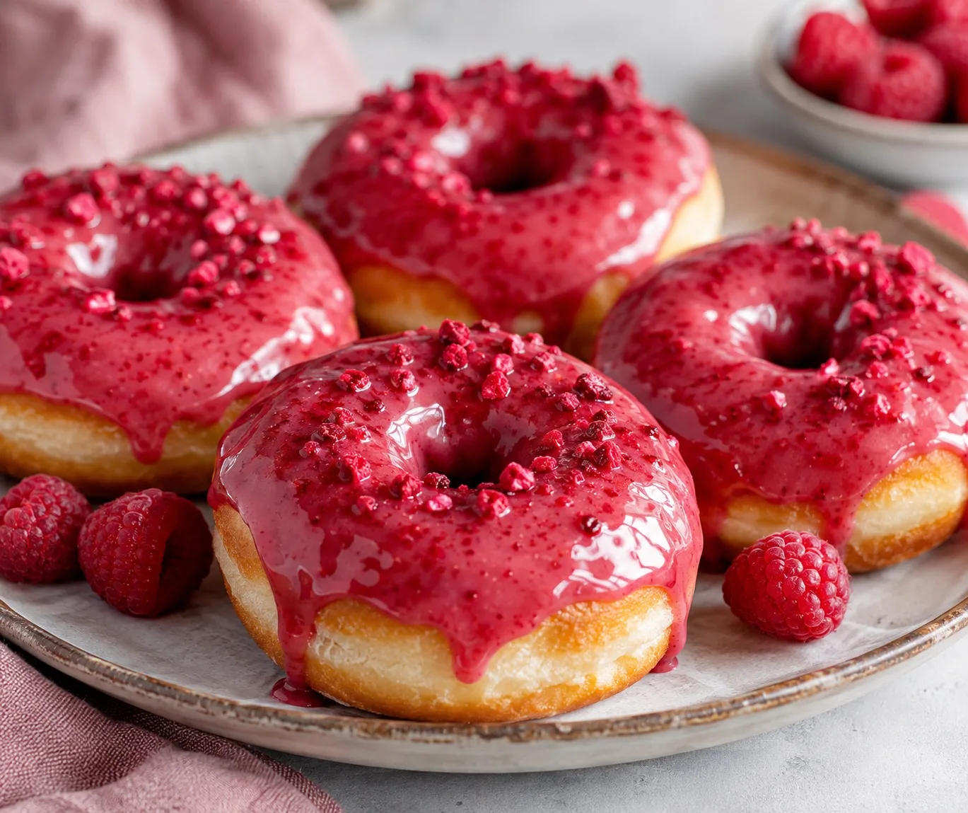 🍩💗 ВОЗДУШНЫЕ ПОНЧИКИ С МАЛИНОВОЙ ГЛАЗУРЬЮ