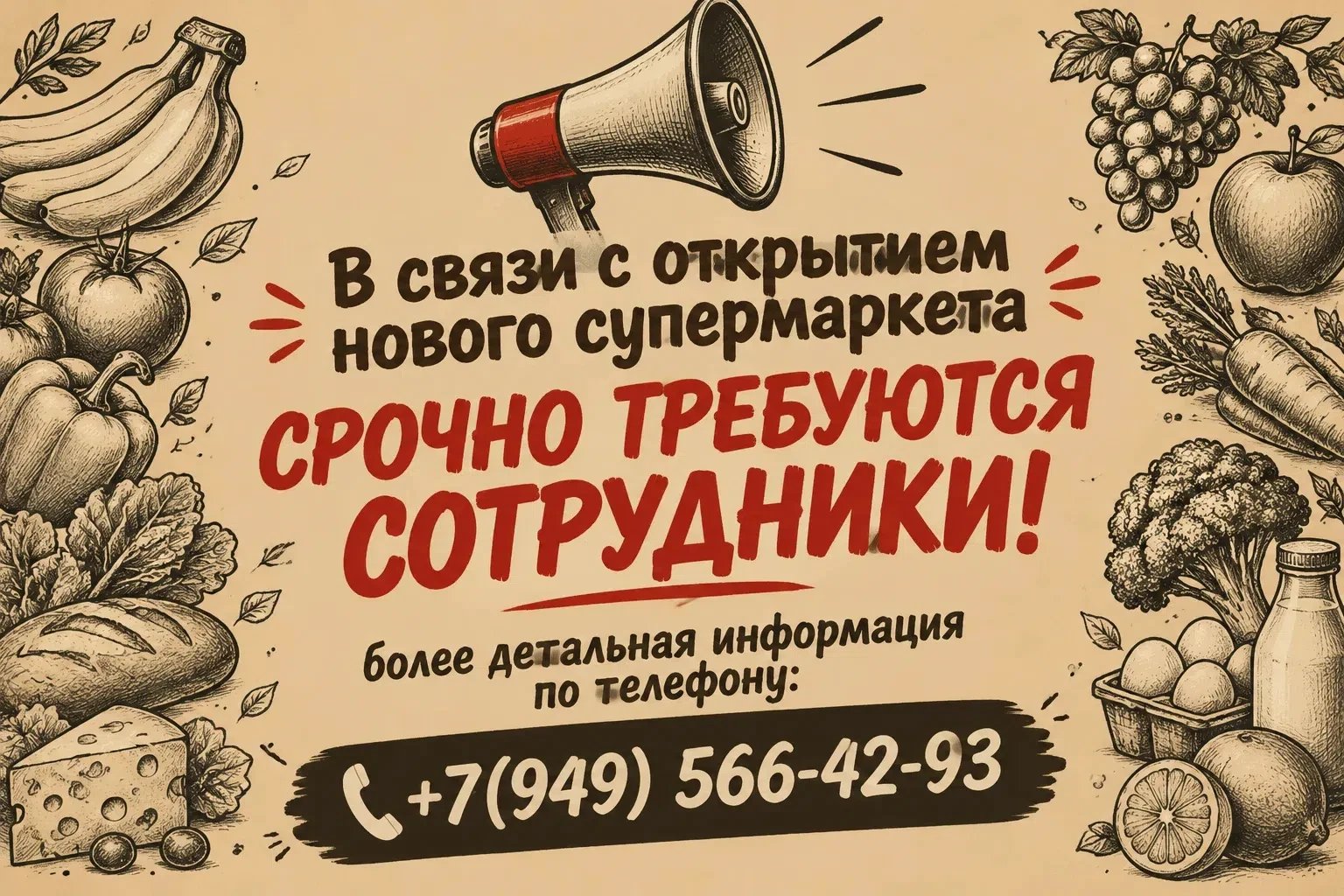 В связи с открытием нового СУПЕРМАРКЕТА в г.Донецке(Киевский р-н) СРОЧНО требуются сотр...