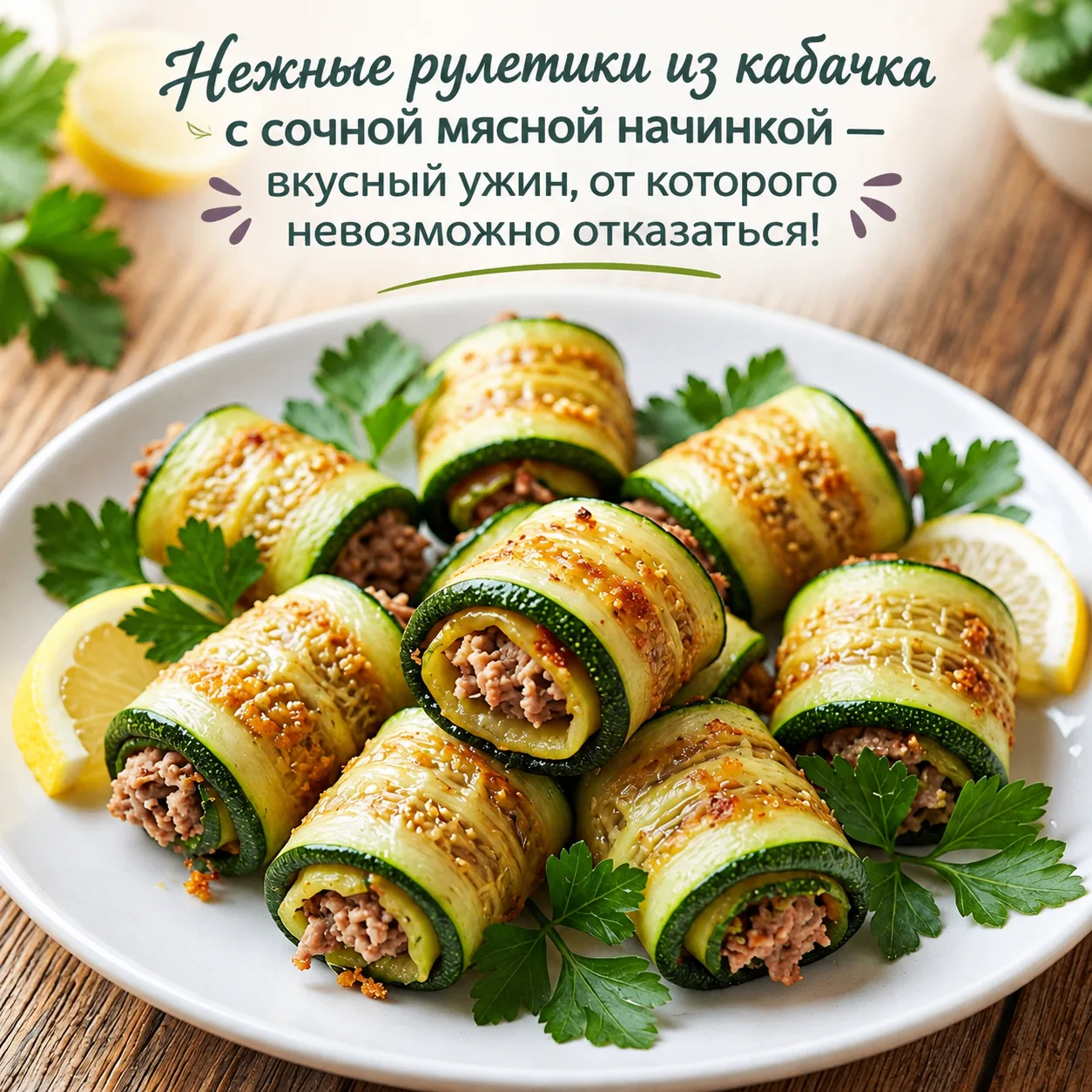 🥒 Рулетики из кабачков с сочной начинкой из фарша