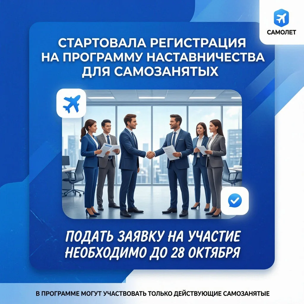 Стартовала регистрация на программу наставничества для самозанятых «Самолет» ✈️