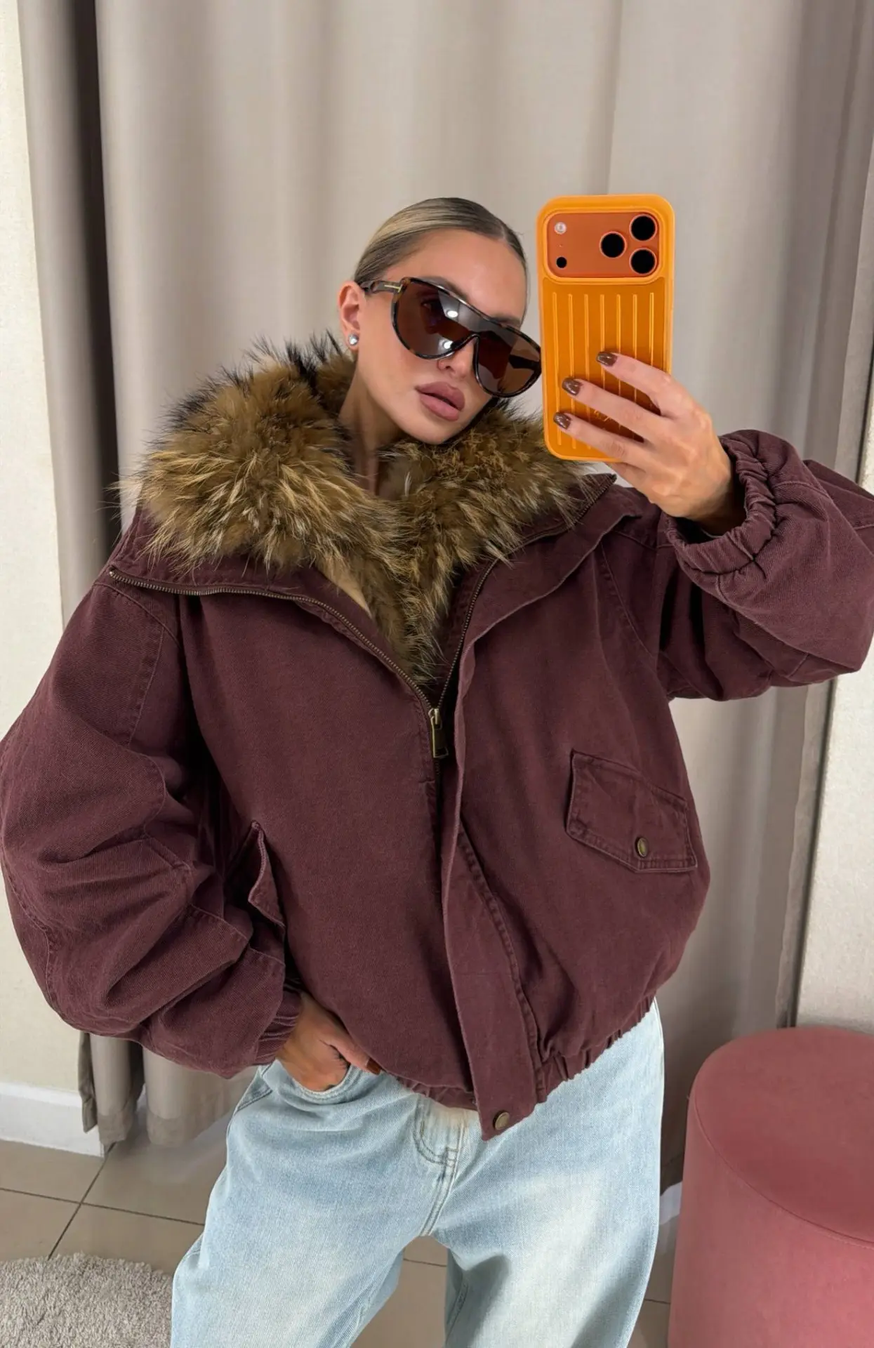 🏷️Бомбер «Denim» с натуральным мехом