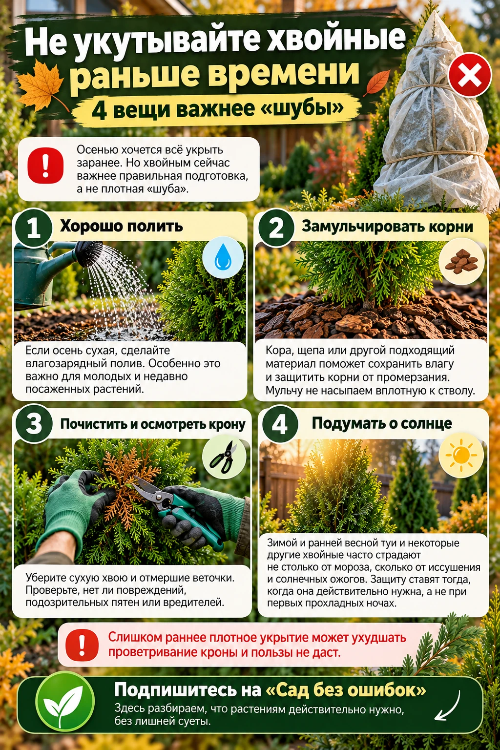 🌲 НЕ УКУТЫВАЙТЕ ХВОЙНЫЕ РАНЬШЕ ВРЕМЕНИ: 4 ВЕЩИ ВАЖНЕЕ «ШУБЫ»