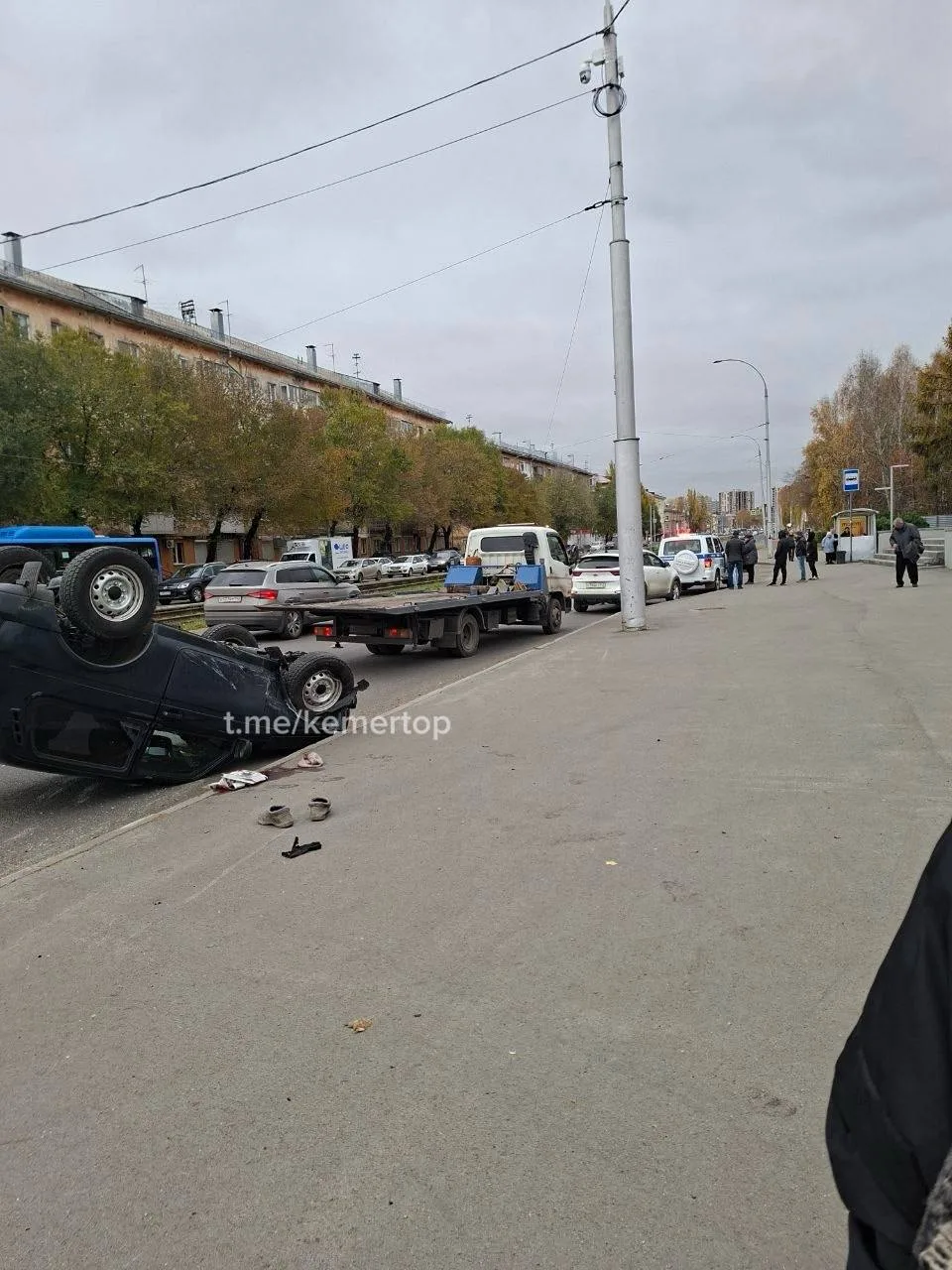 Авария с перевёртышем на площади Волкова.