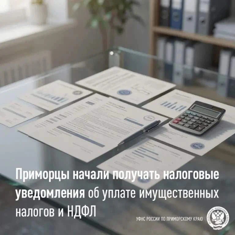 📃 Приморцы начали получать уведомления об уплате имущественных налогов и НДФЛ