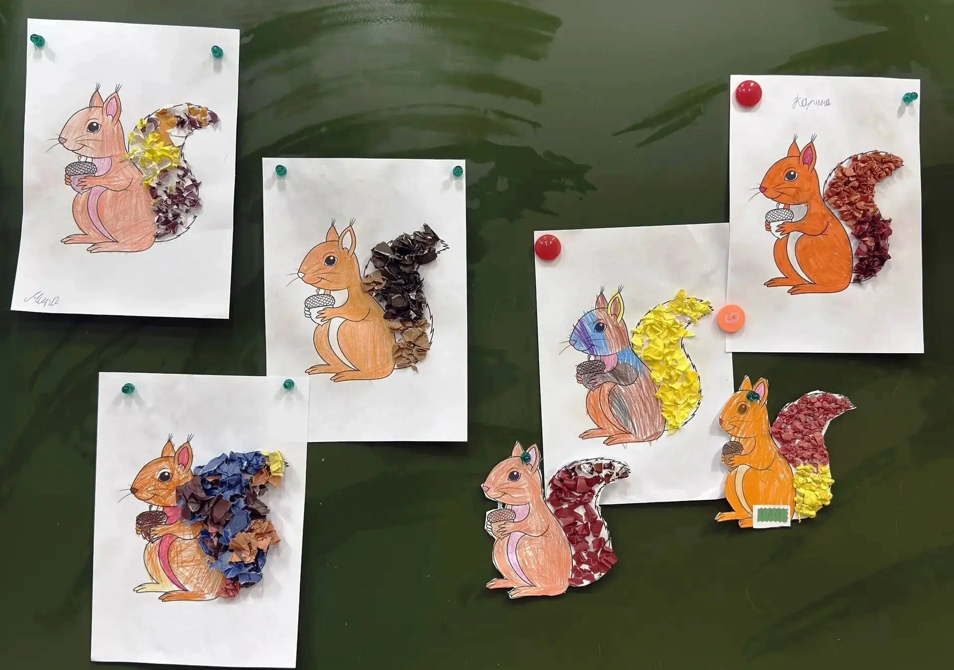 🍂🍁🎨 Объемная аппликация «Пушистый хвост для белочки» 🐿👍