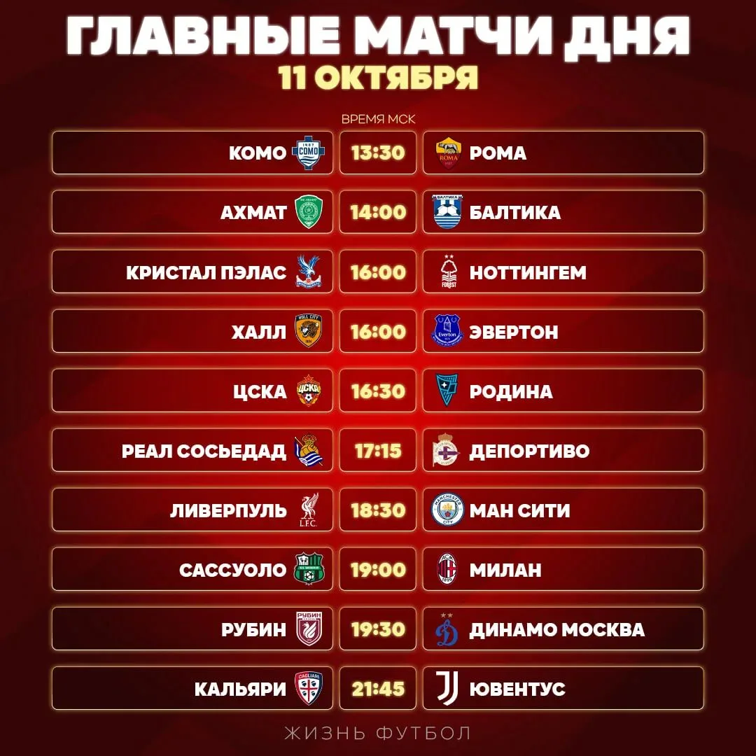 🔥 Расписание игрового дня