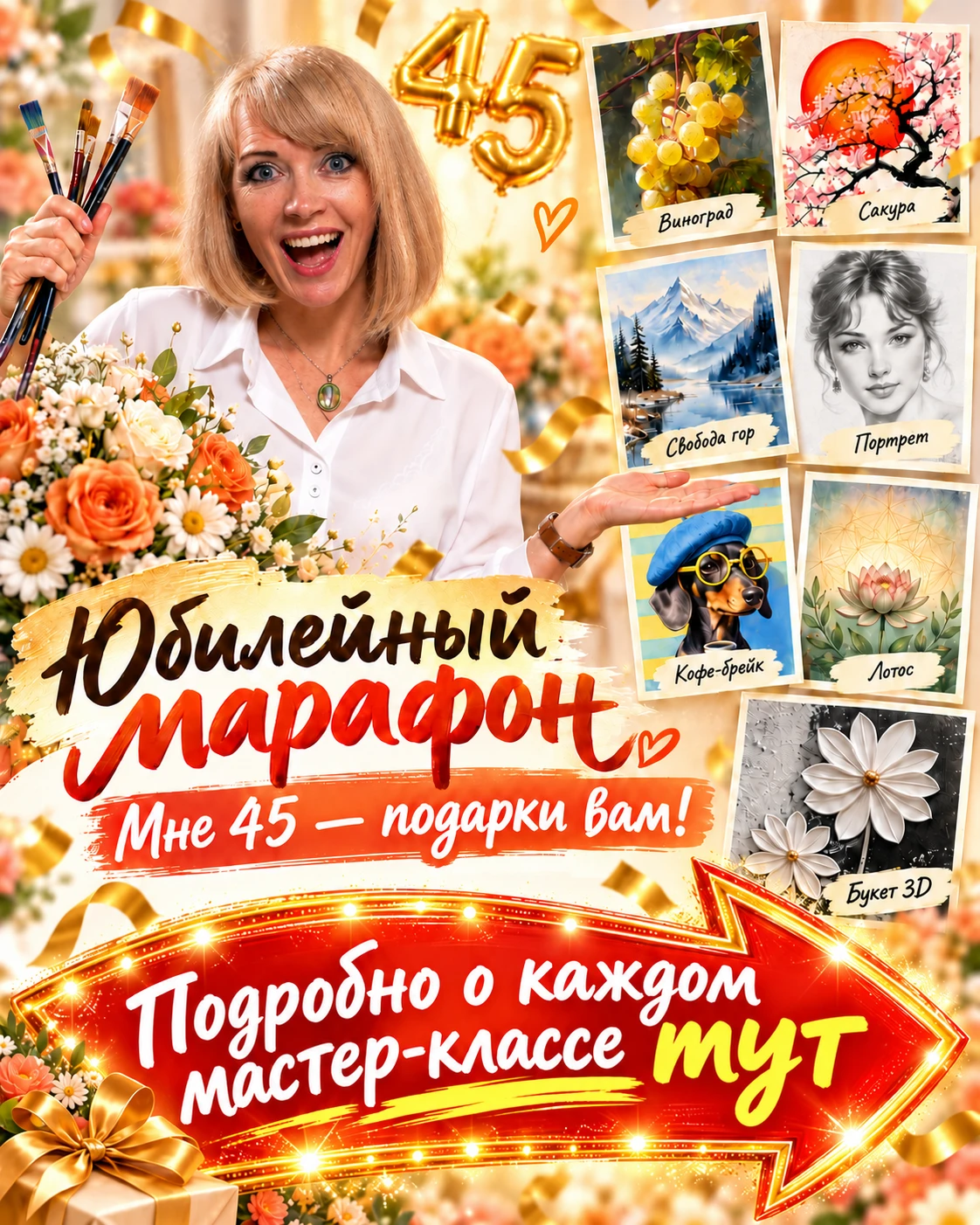 45 лет мне — 45 подарочных мест вам 🎁
