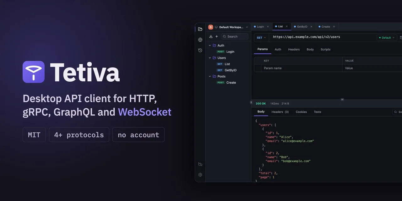 Client — десктопный клиент для HTTP, gRPC, GraphQL и WebSocket.
