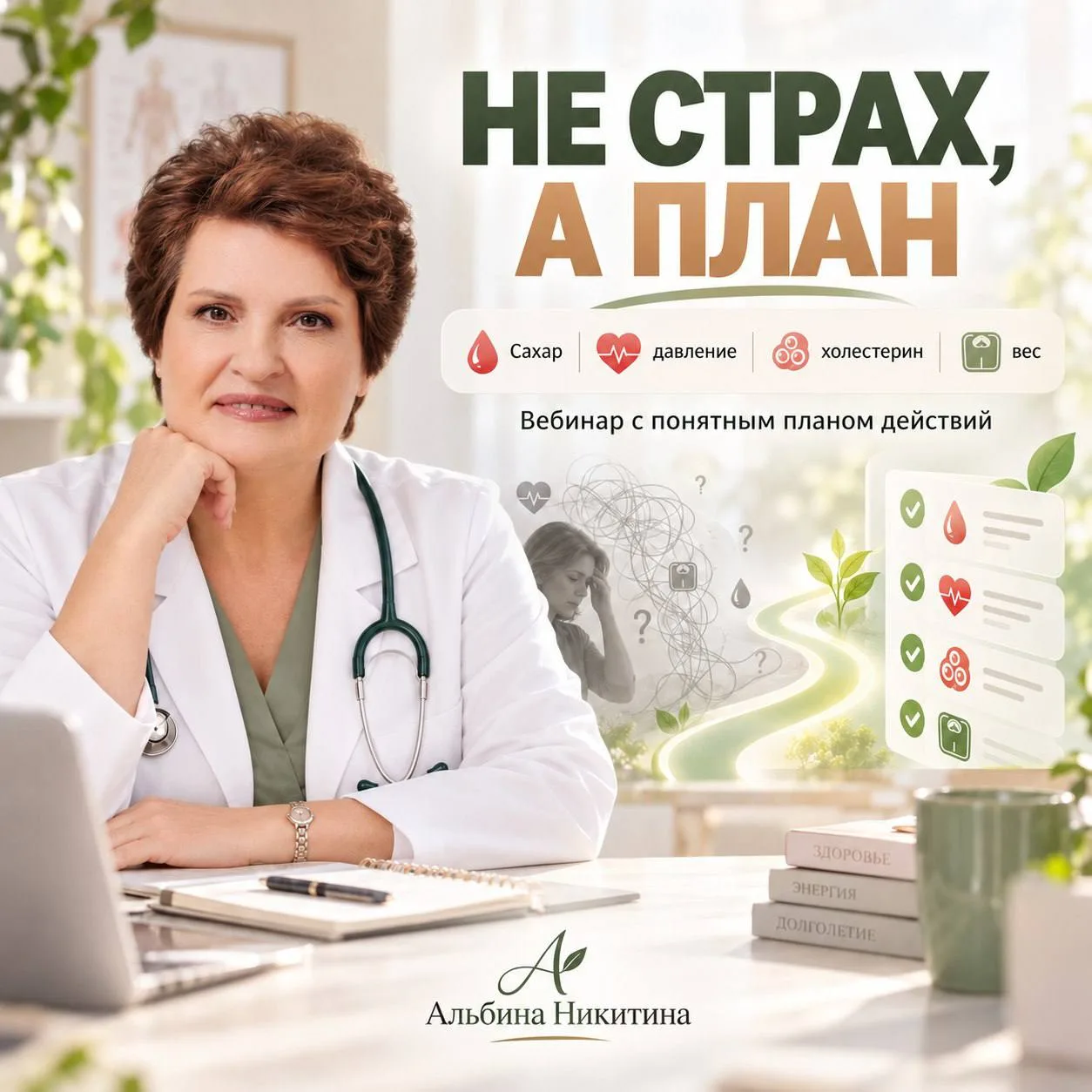 Именно за этим я ЗОВУ ВАС НА ВЕБИНАР: «Живот растет, давление скачет, холестерин и саха...