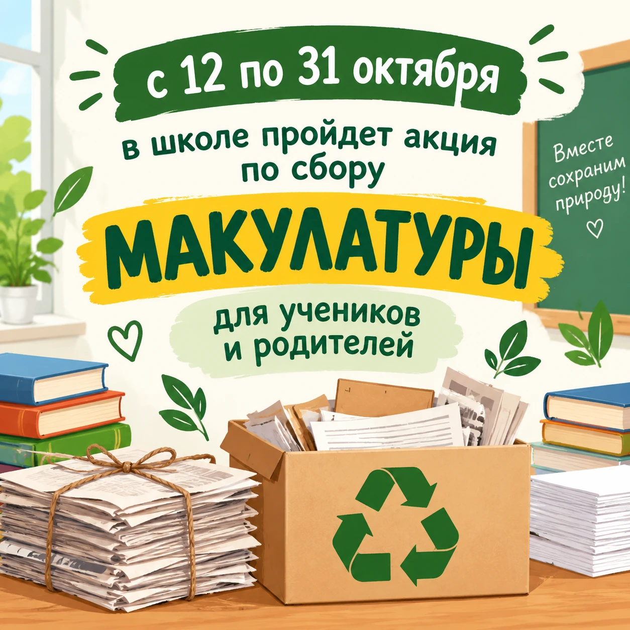 Стартовал сбор макулатуры!