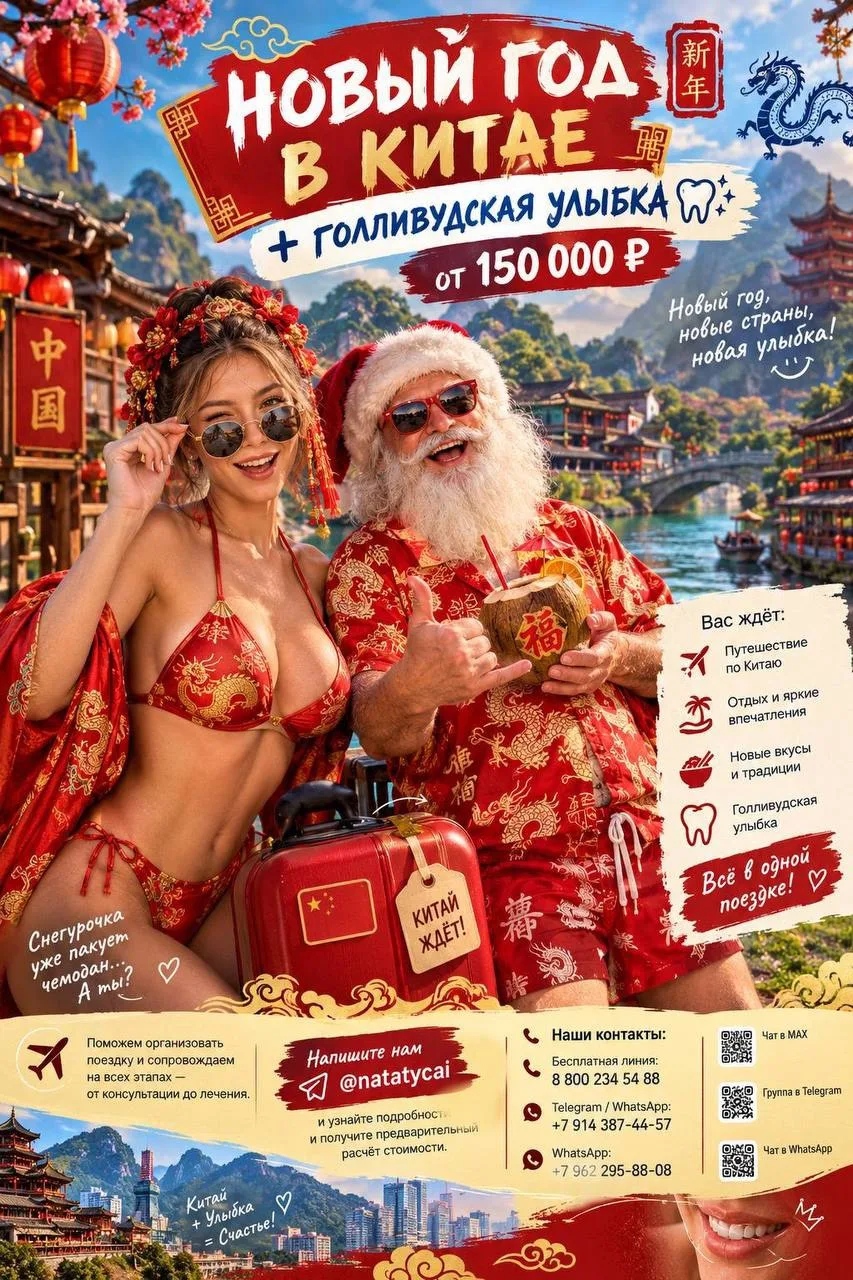 🎄✨ НОВЫЙ ГОД В КИТАЕ + ГОЛЛИВУДСКАЯ УЛЫБКА от 150 000 ₽! ✨🦷