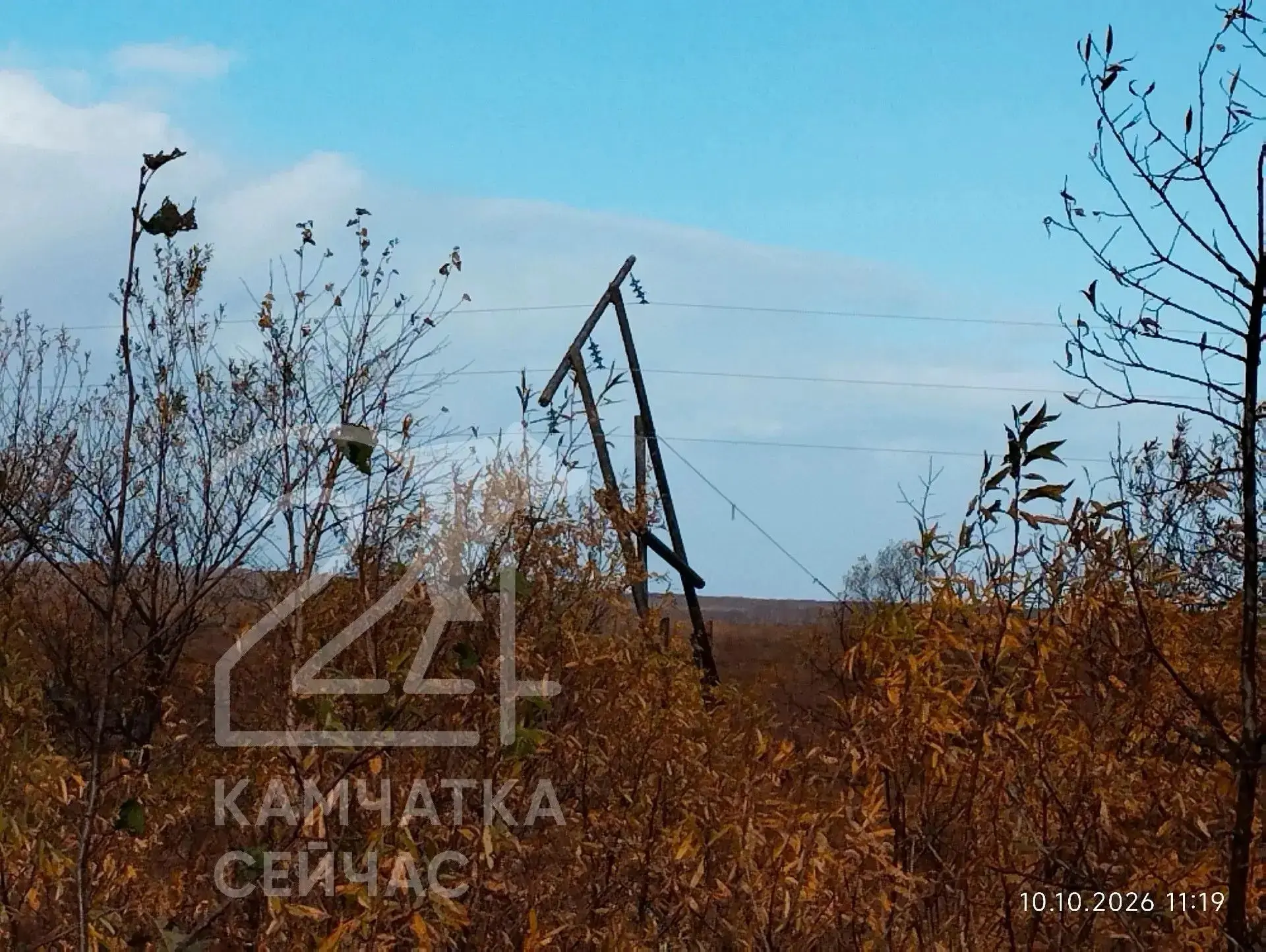 😱Возле Усть-Большерецка обнаружили падающую опору ЛЭП