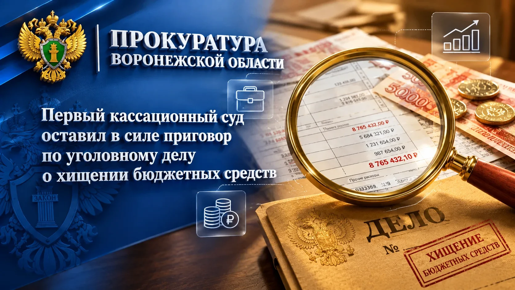⚖️ Кассация оставила в силе приговор по делу о хищении более 8,7 млн рублей