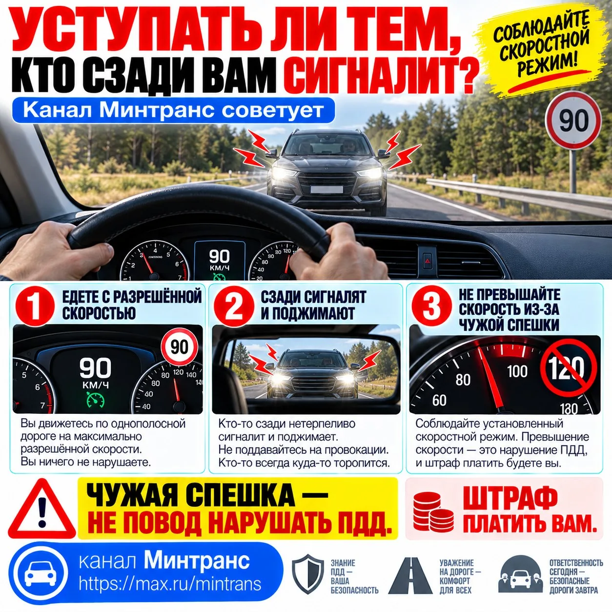 УСТУПАТЬ ЛИ ТЕМ, КТО СЗАДИ ВАМ СИГНАЛИТ?