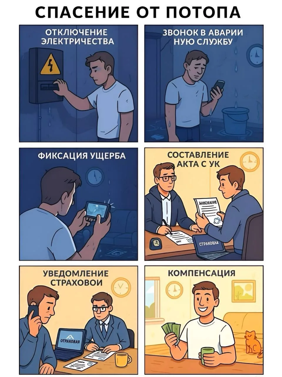Что делать, если затопило вашу застрахованную квартиру ❓