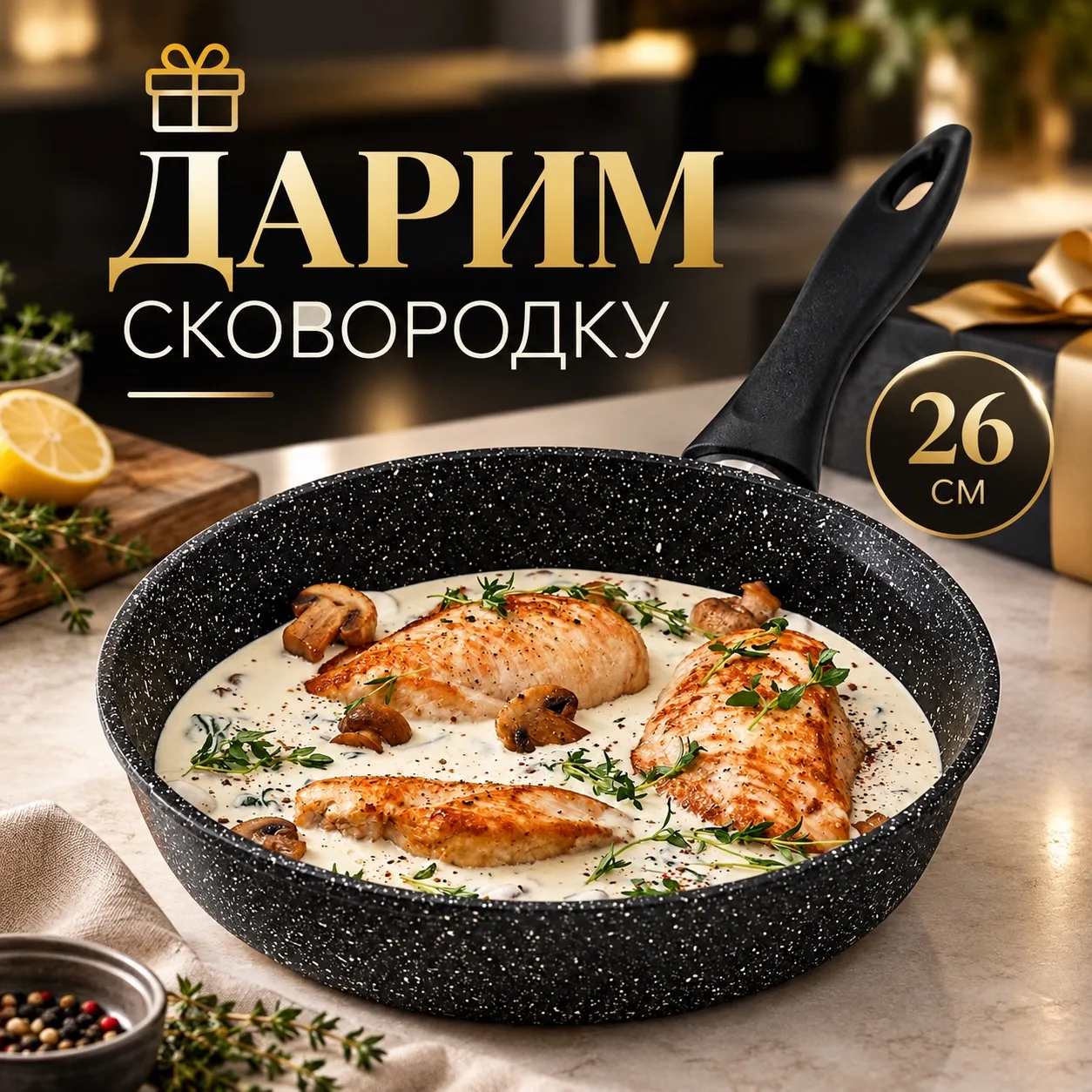 Дарим сковороду за подписку на наши каналы!