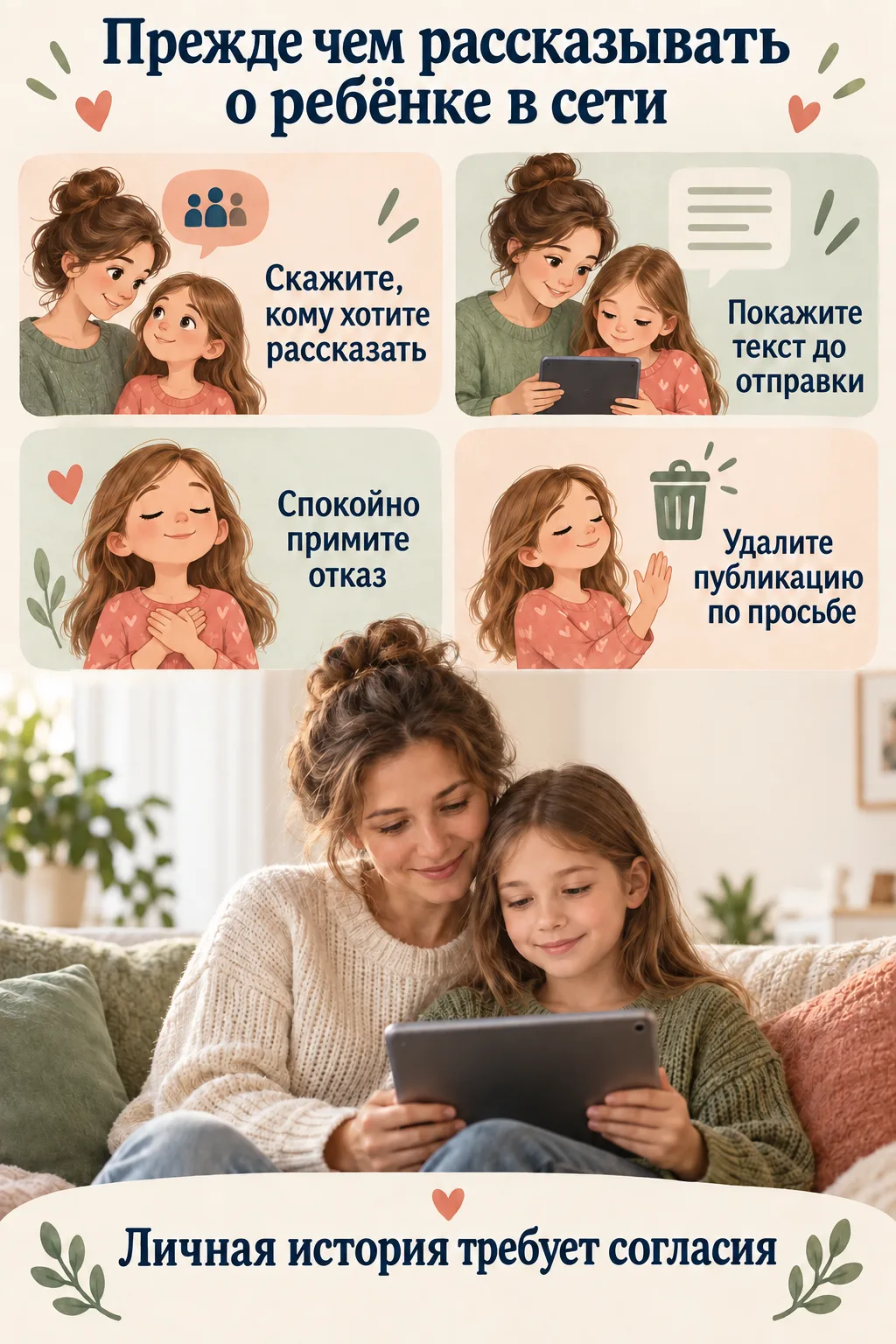 📱 Прежде чем рассказывать о ребёнке в сети