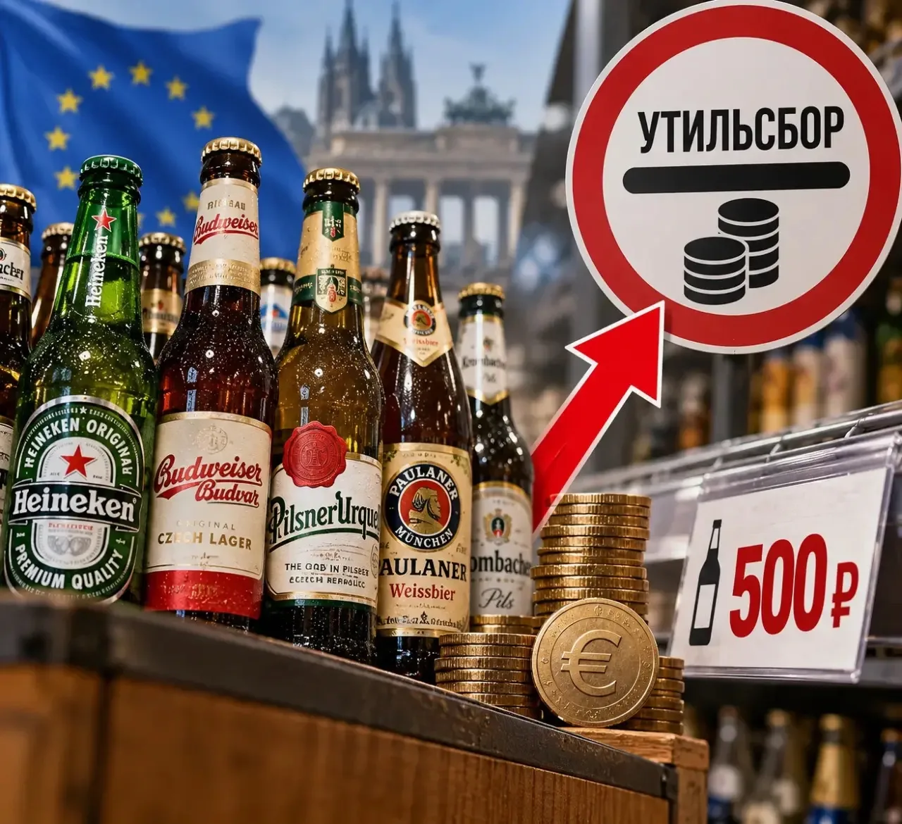 🍺 Европейское пиво в России может подорожать до 500 рублей за бутылку